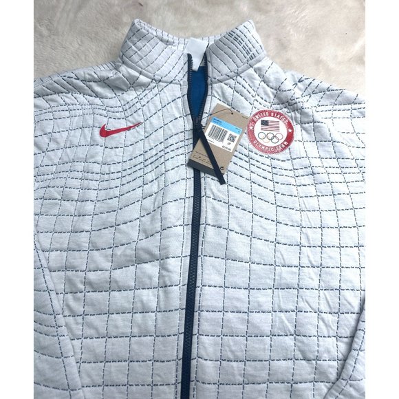 Nike Sportswear Jacket Womens Full Zip Team USA Olympics White DJ5246 121 - Picture 4 of 13